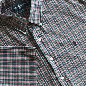 Ralph Lauren Blake Plaid Shirt L Short Sleeve‎ Button Down Casual Golf Preppy